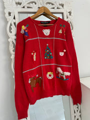 Embroidered Christmas Sweater-Bust 42