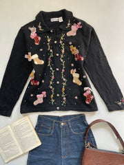 Embroidered Christmas Sweater-Bust 44