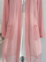 Load image into Gallery viewer, XIAO YING JIA FLAMINGO PINK SEMI SHEER SHRUG WITH POCKETS - BUST 36 TO 40
