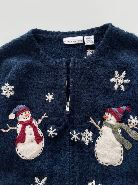 Croft&barrow Embroidered Christmas Zip Up Sweater-Bust 46