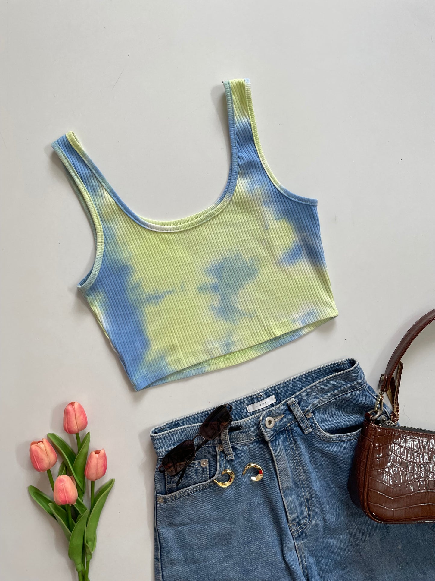 TIE DYE RIBBED TOP - BUST 30 to 34