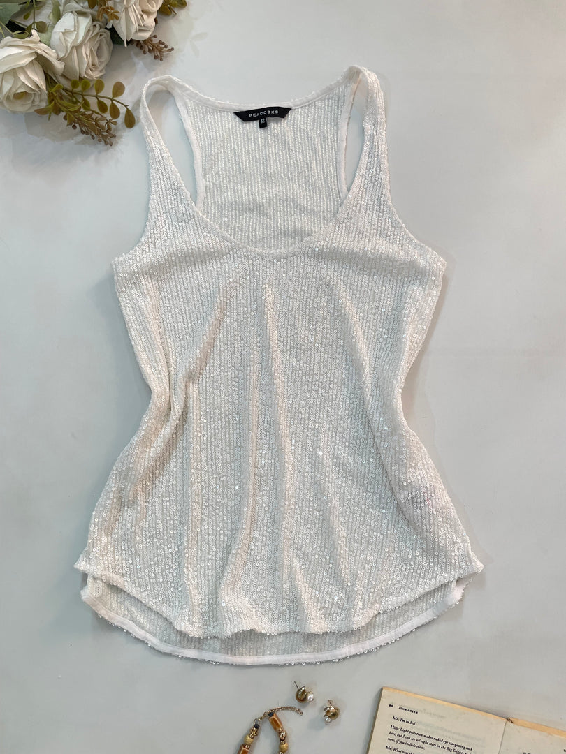 Peacocks Sequin Vintage Top-Bust 36 to 38