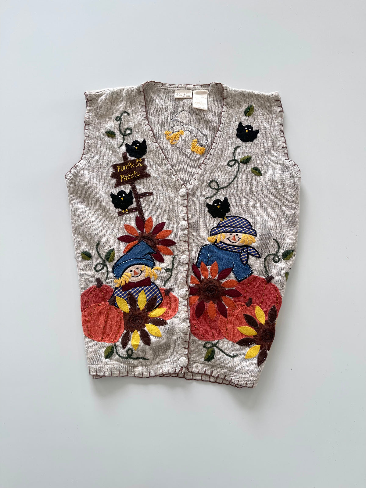 Bobbie Brooks Embroidered Christmas Vest Sweater-Bust 50