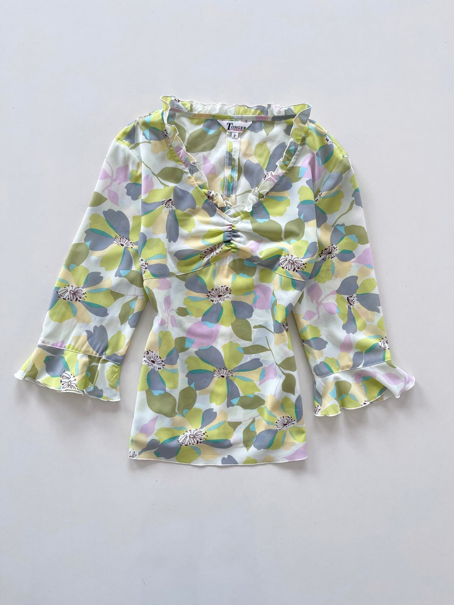 Tonger Pastel Sheer Vintage Top-Bust 38