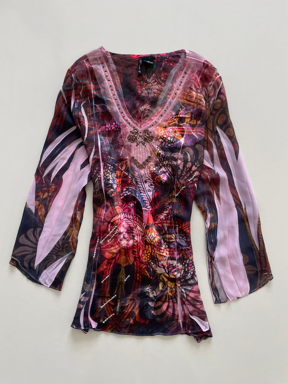 New Directions Embroidered Sheer Top-Bust 48