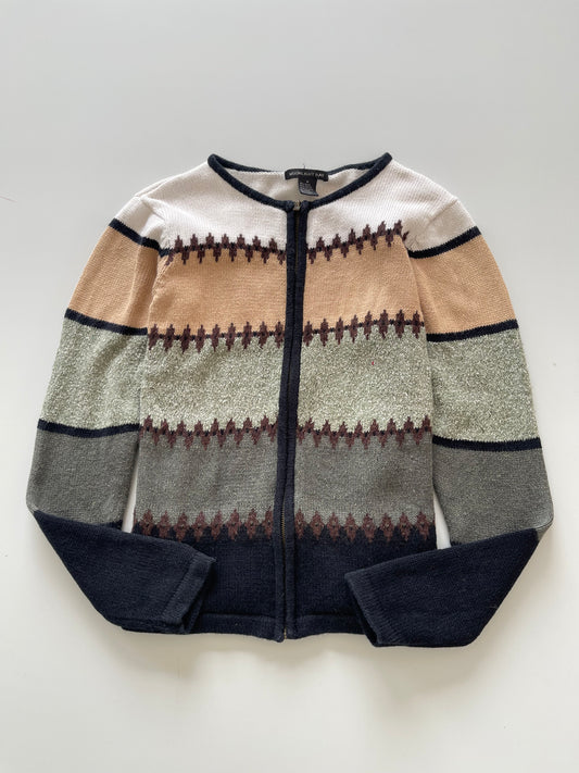 Moonlight Bay Embroidered Zipper Sweater-Bust 38