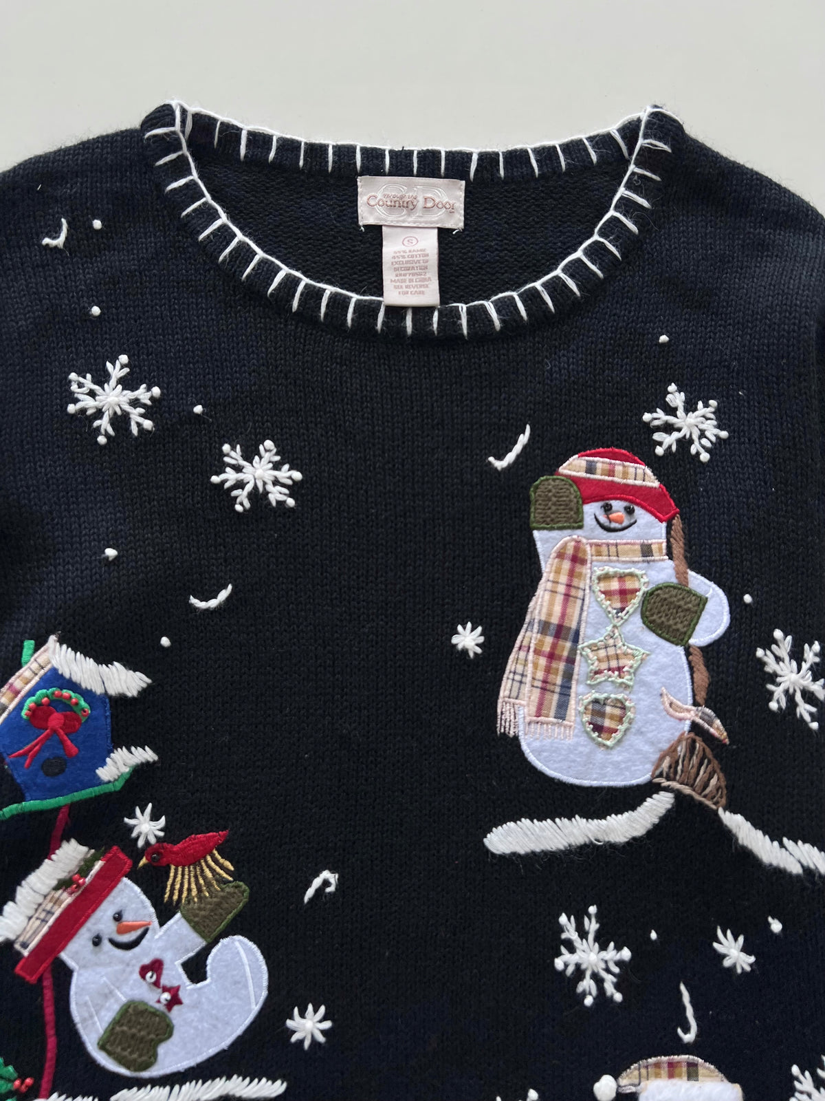 Country Door Christmas Embroidered Sweater-Bust 38