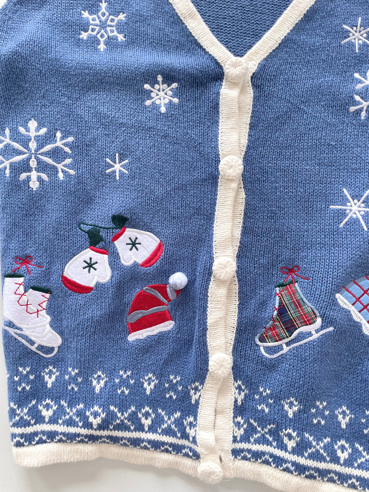 Holiday Edition Christmas Embroidered Vest Sweater-Bust 50