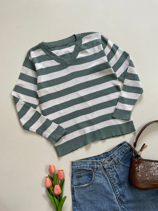 Soft Striped Sweater-Bust 30 to 32