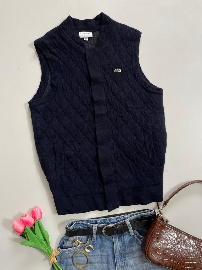 Lacoste Very Thick Midnight Blue Sweater Vest - Bust 34 to 38