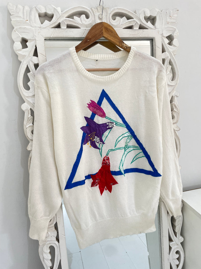 Embroidered Sweater-Bust 40