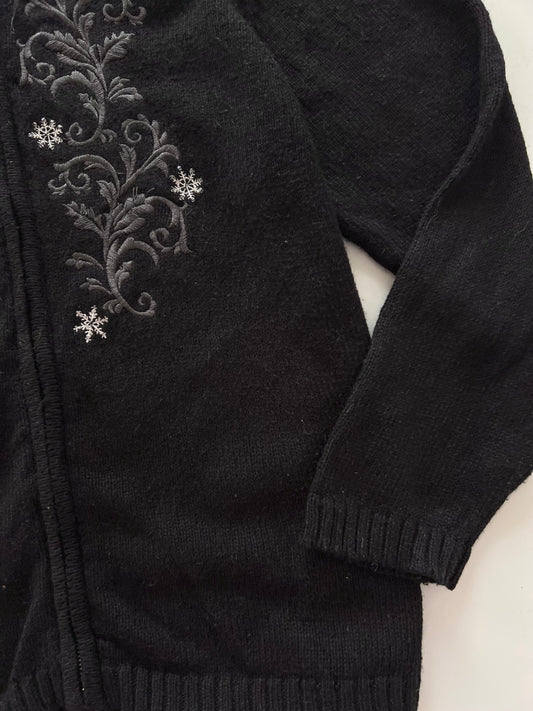 Croft&Barrow Embroidered Zip Up Sweater-Bust 44