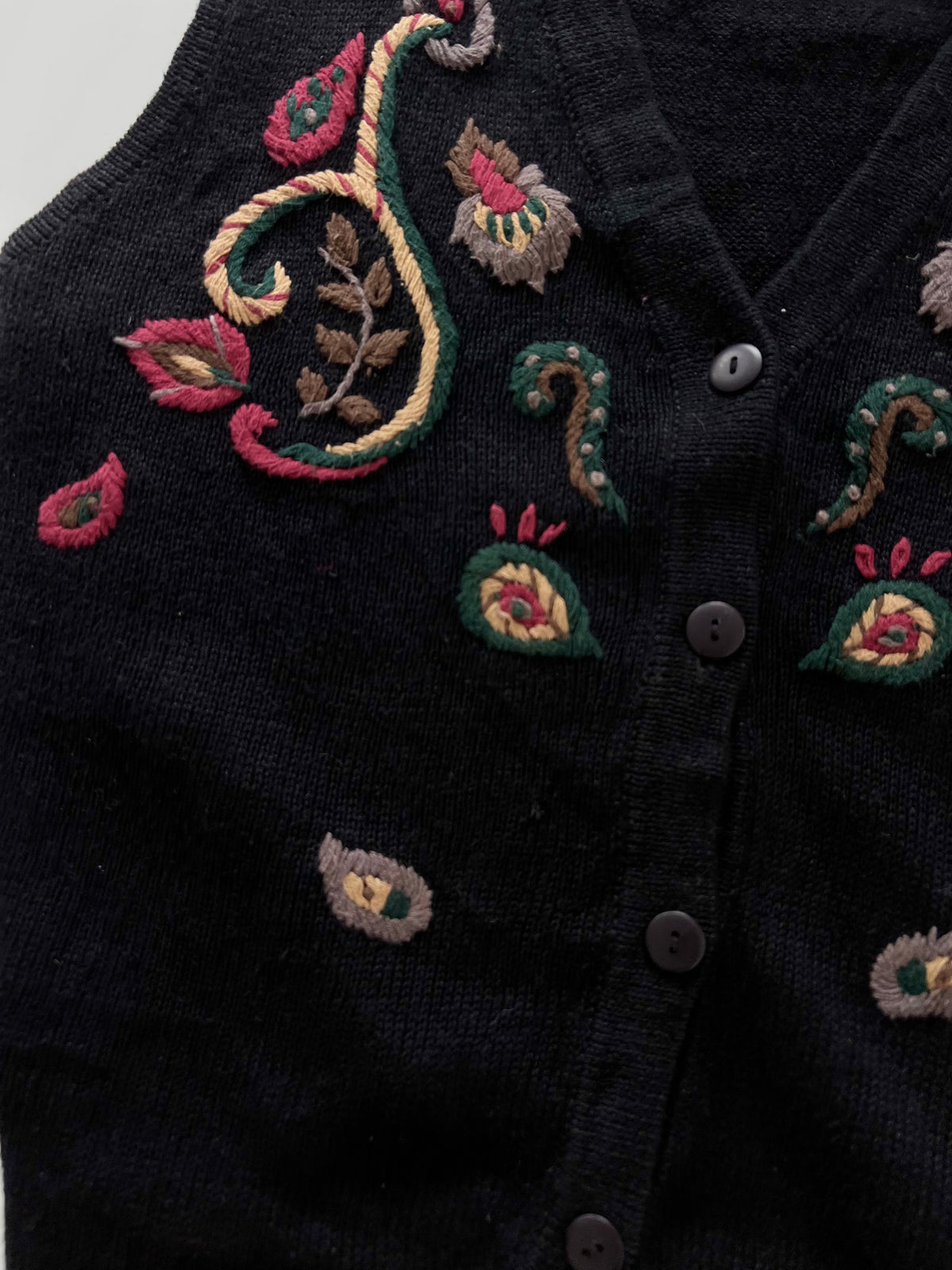 Requirements Hand Embroidered Vest Sweater-Bust 46