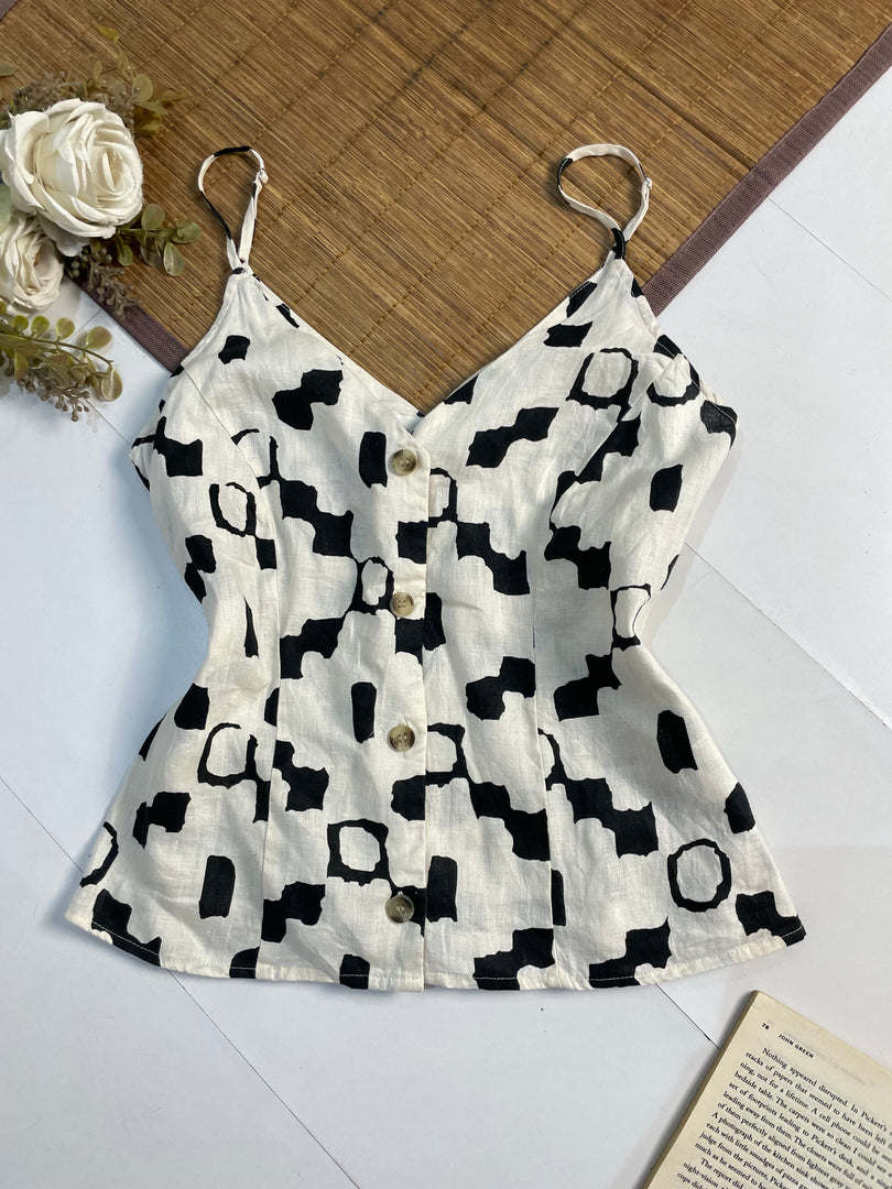 H&M Linen Top-Bust 36