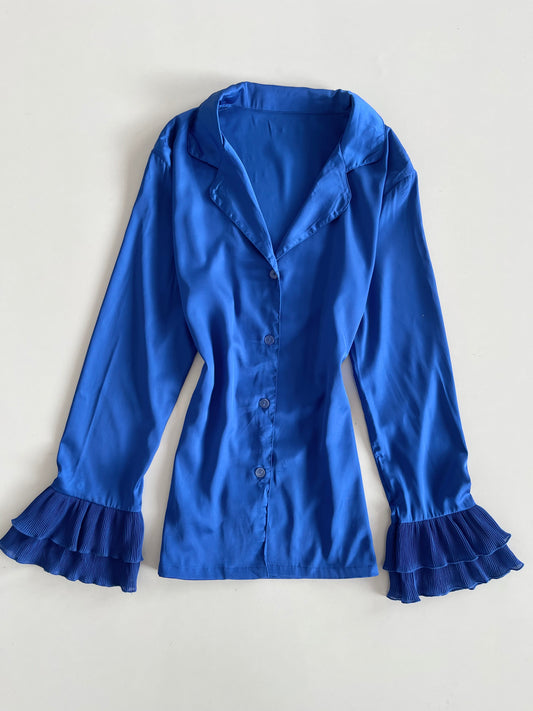 Satin Ruffle Shirt-Bust 42