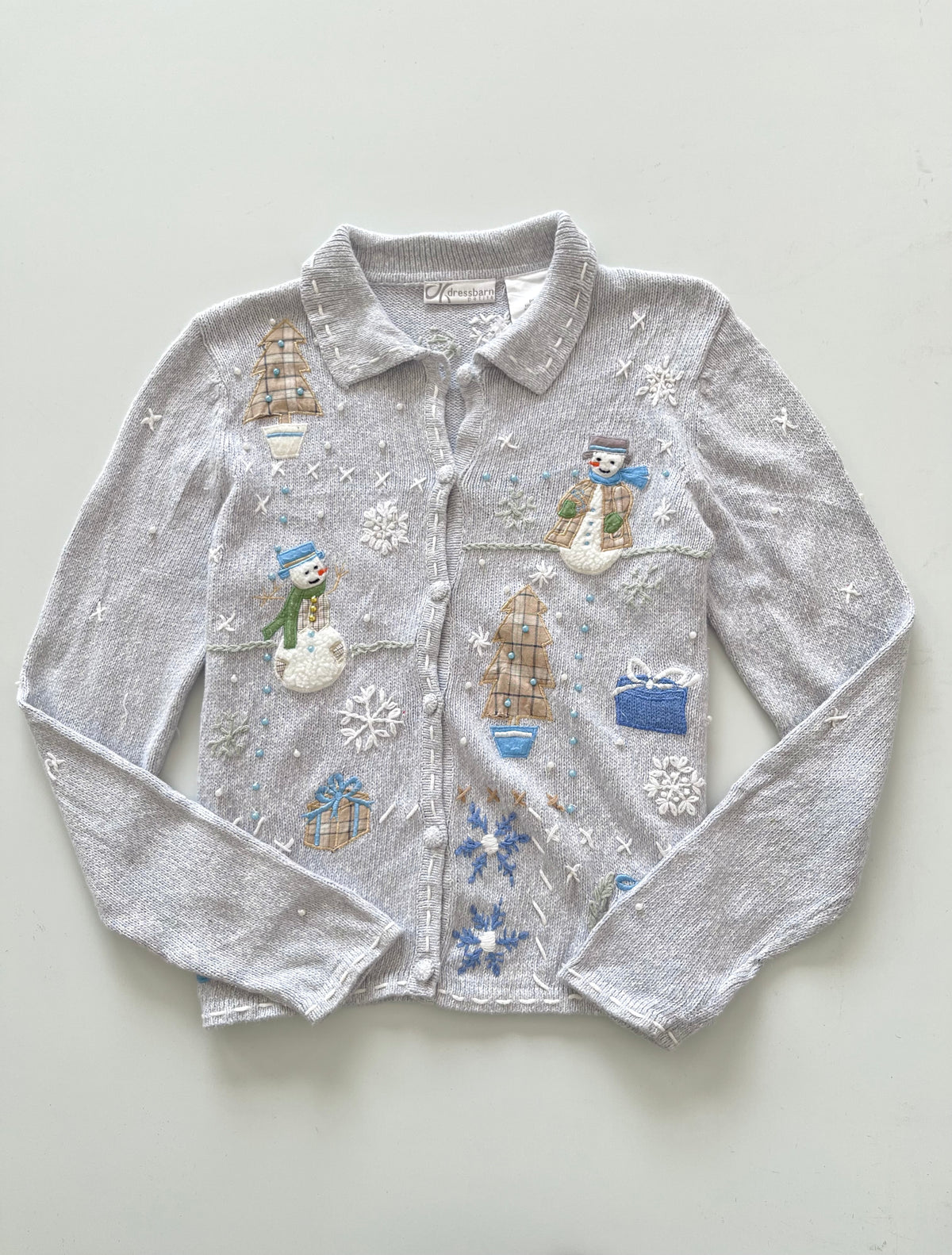 Dressbarn Embroidered Christmas Cardigan Sweater-Bust 42