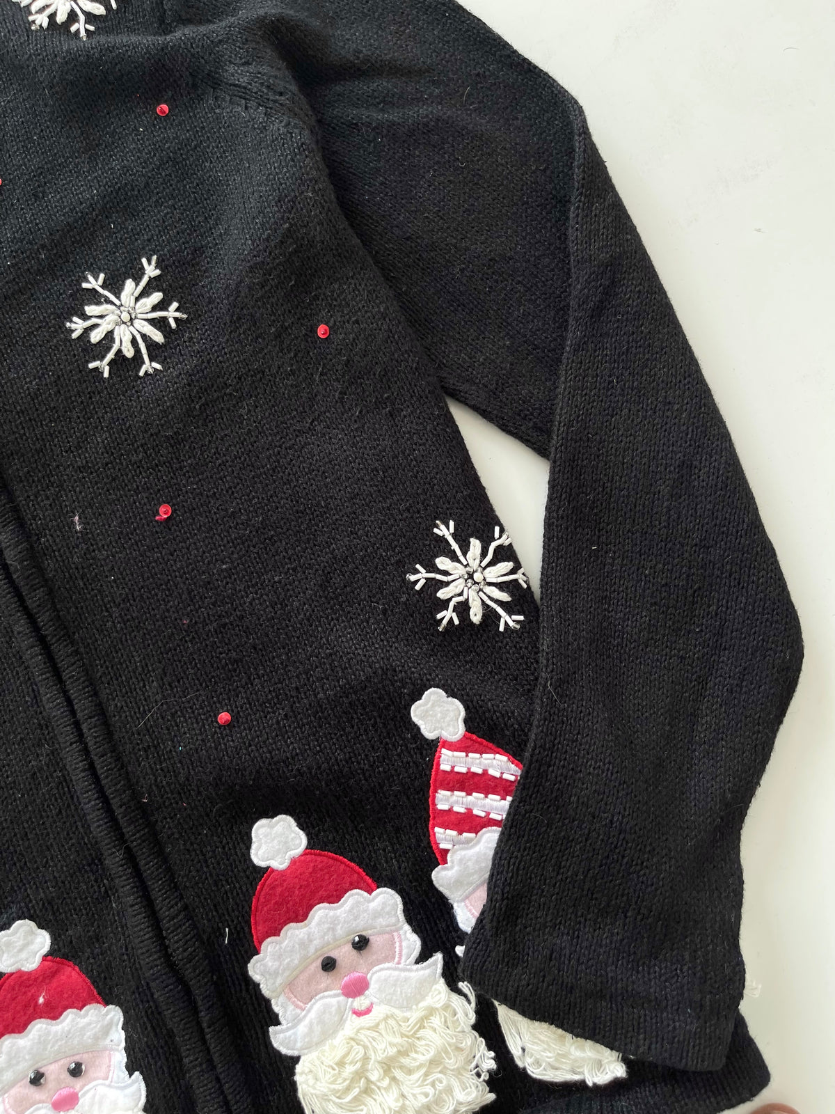 Classic Elements Christmas Embroidered Zipper Sweater-Bust 42