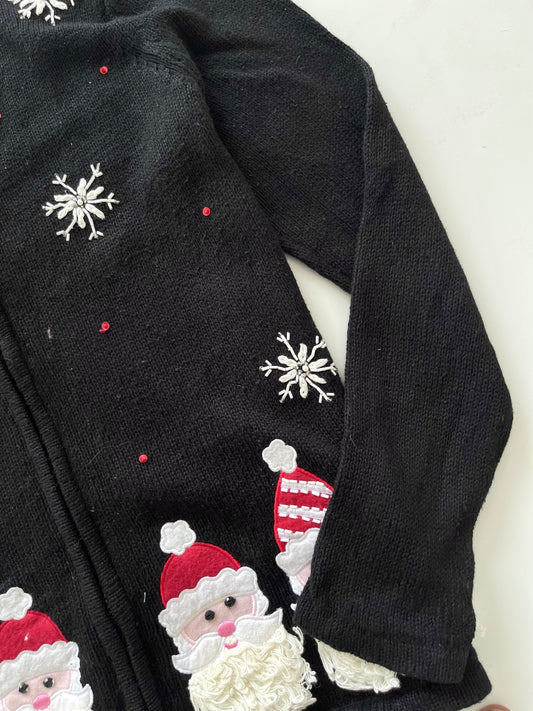 Classic Elements Christmas Embroidered Zipper Sweater-Bust 42