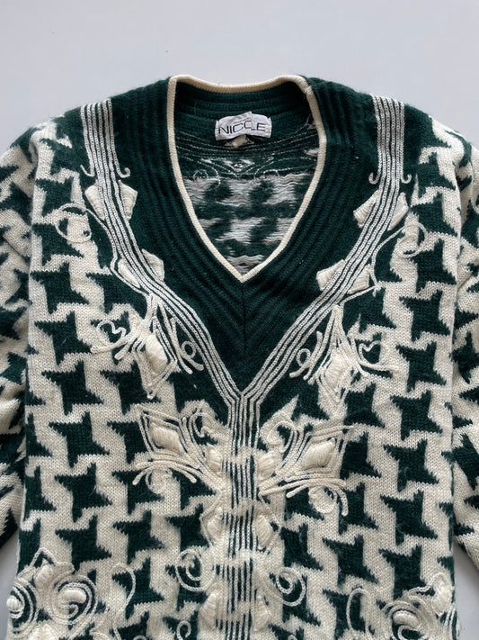 Monsieur Nicole Vintage Embroidered Sweater-Bust 44