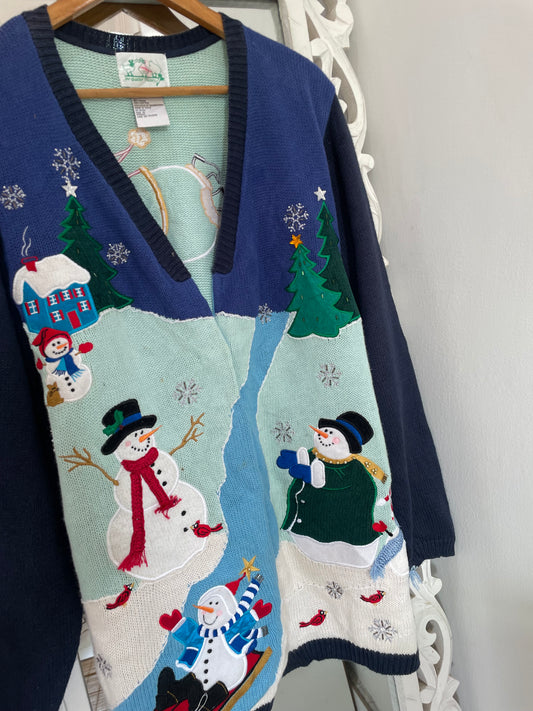 The Quacker Factory Embroidered Christmas Sweater-Bust 48