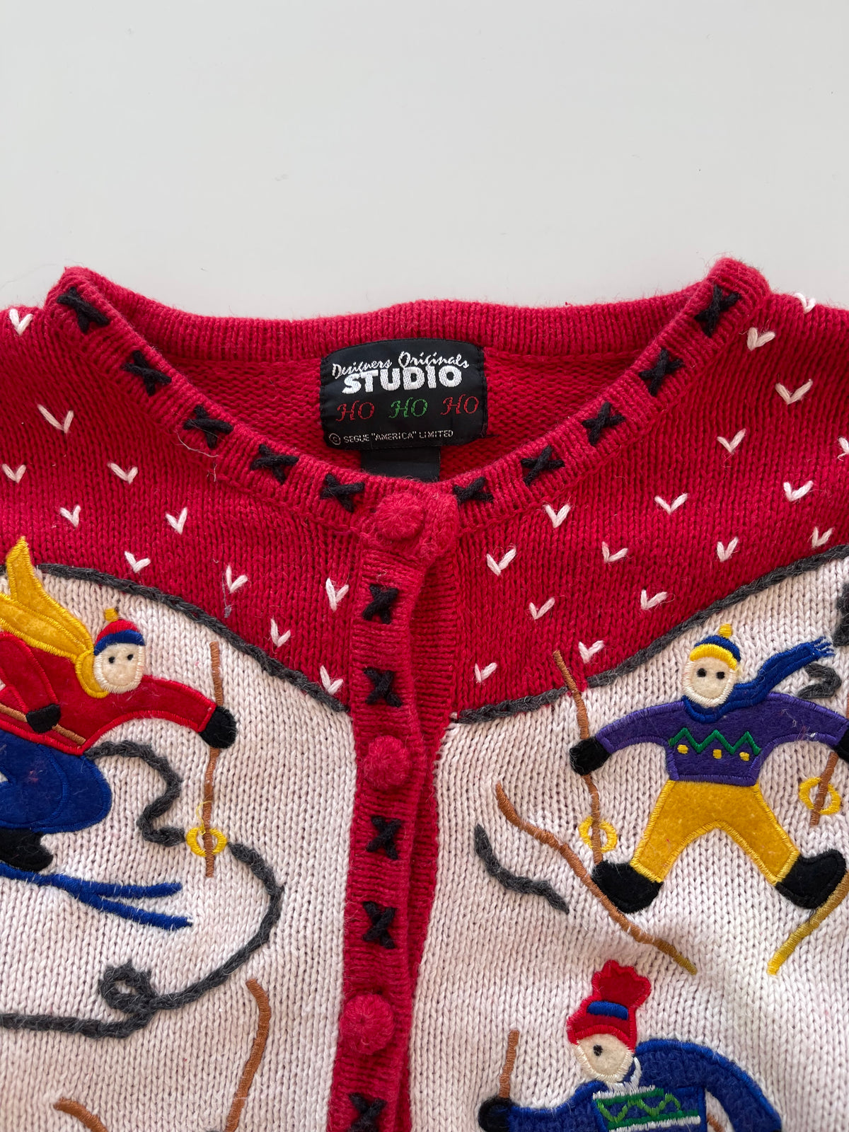 Studio Christmas Embroidered Cardigan Sweater-Bust 42
