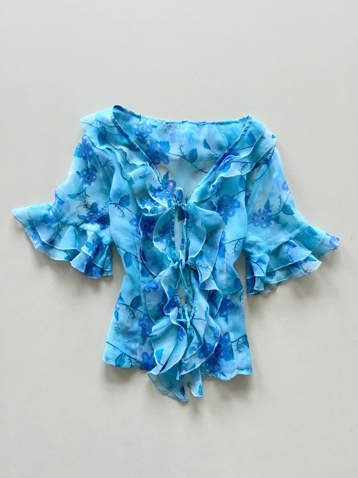Ruffle Sheer Top-Bust 36