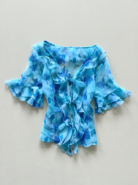 Ruffle Sheer Top-Bust 36