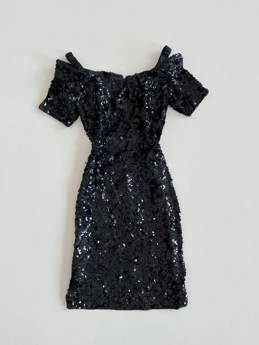 Sweetheart Neck Sequin Dress-Bust 34