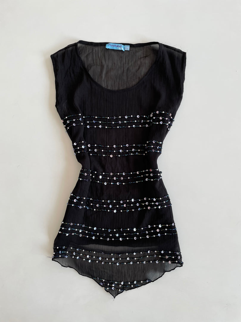 Positano Sheer Embroidered Top-Bust 42