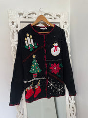 Victoria Jones Embroidered Christmas Sweater-Bust 42