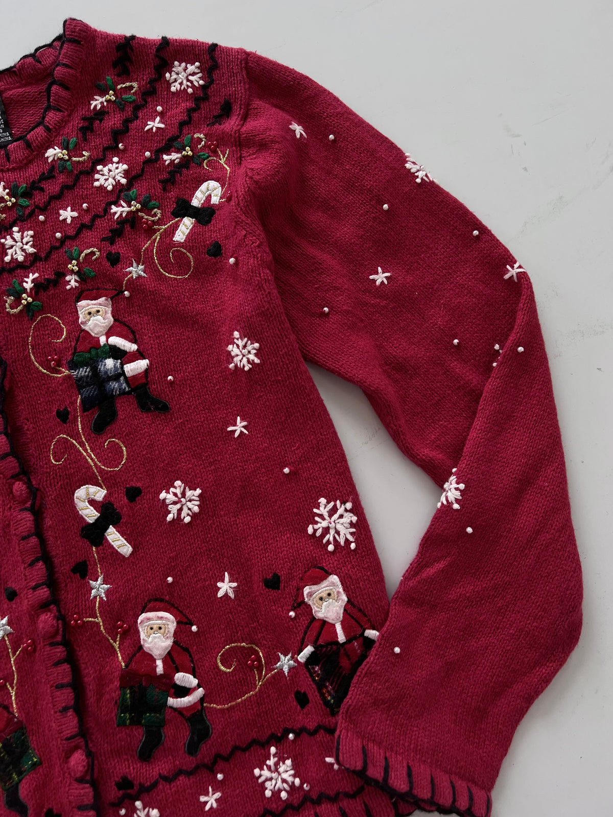 Erika Embroidered Christmas Sweater-Bust 40