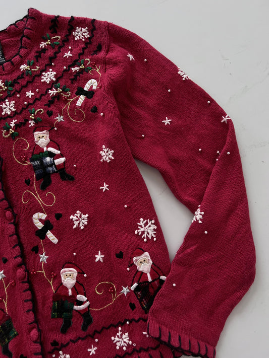 Erika Embroidered Christmas Sweater-Bust 40