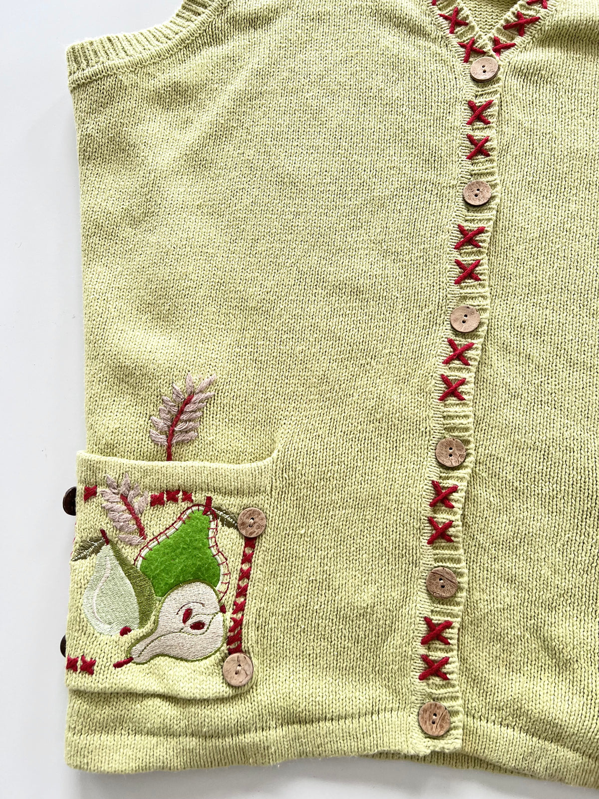 Brecknridge Embroidered Vest Sweater-Bust 50