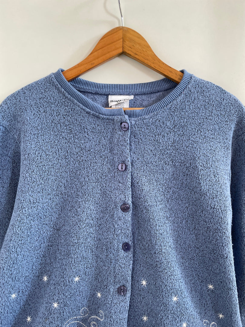 Bon Worth Inner Fleece Embroidered Christmas Sweater-Bust 48