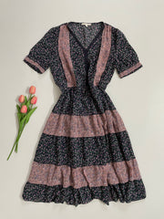 Semi Sheer Printed Dress - Bust 36