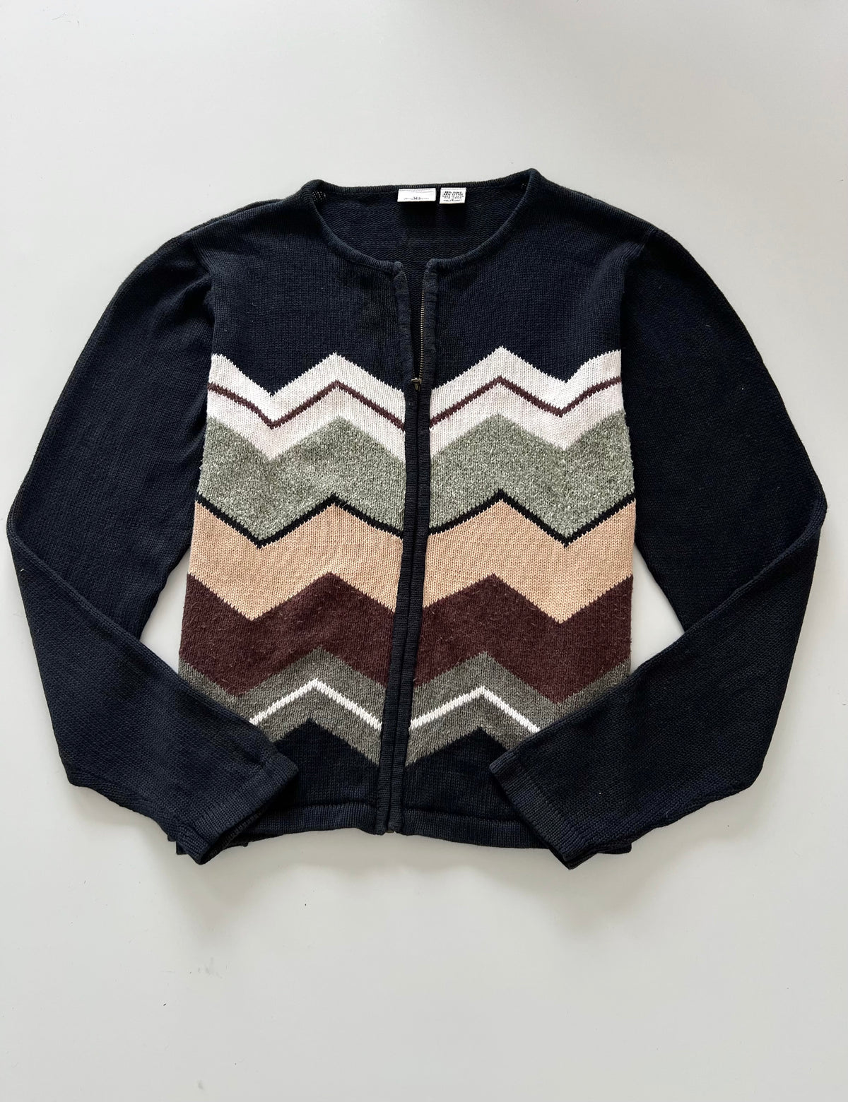 Jenny Bvohanan Embroidered Zipper Sweater-Bust 44