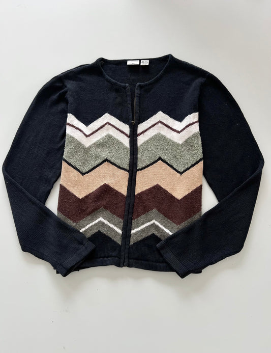 Jenny Bvohanan Embroidered Zipper Sweater-Bust 44