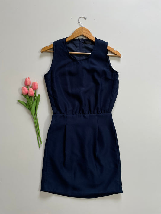 SPACE BLUE COTTON DRESS - BUST 34