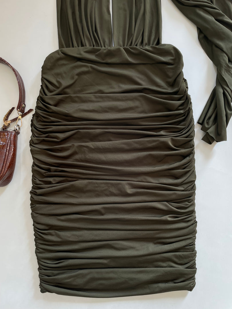 Ruched Halter Neck Dress-Bust 30 to 34