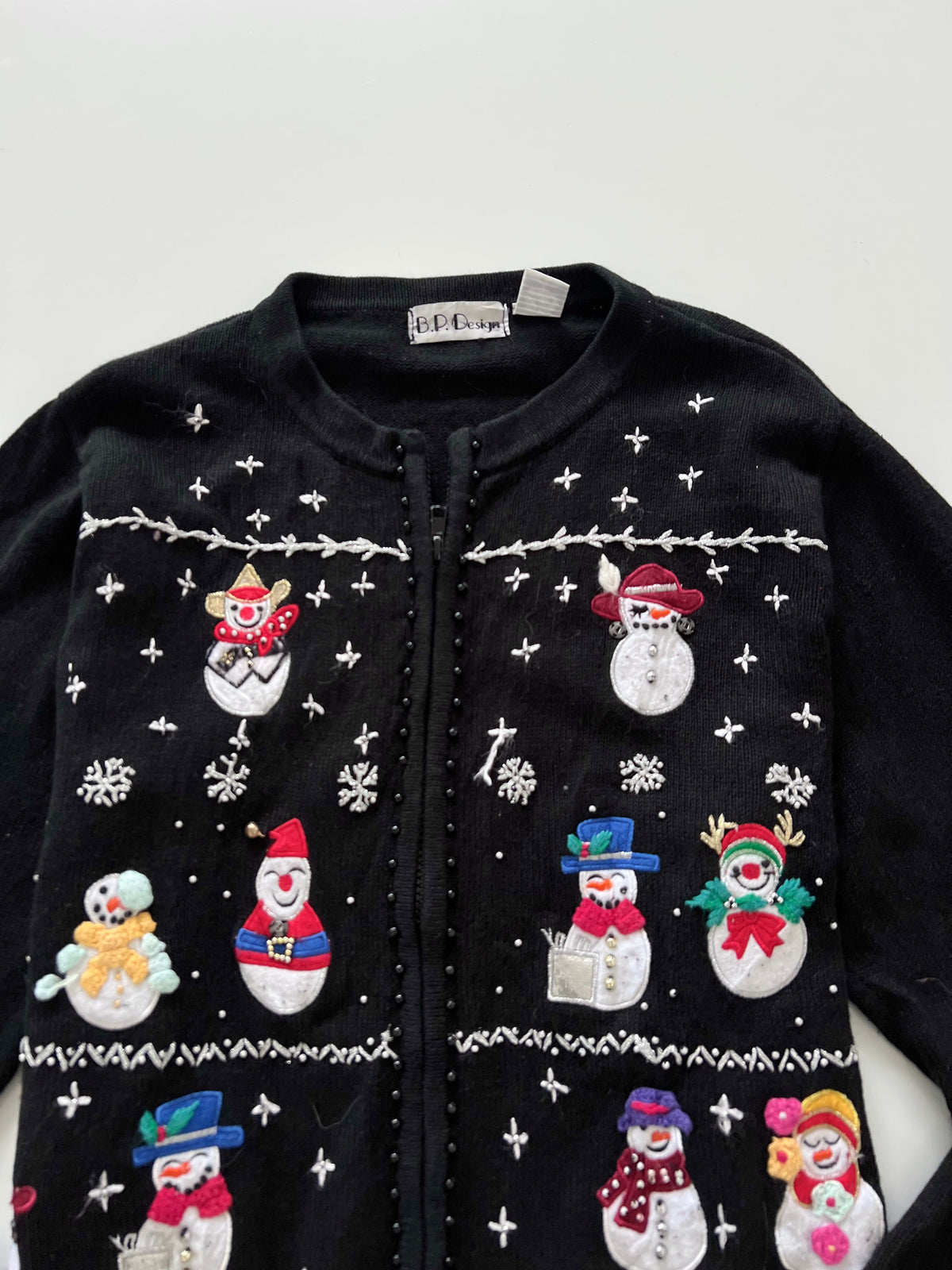 BPDesign Embroidered Christmas Zipper Sweater-Bust 46
