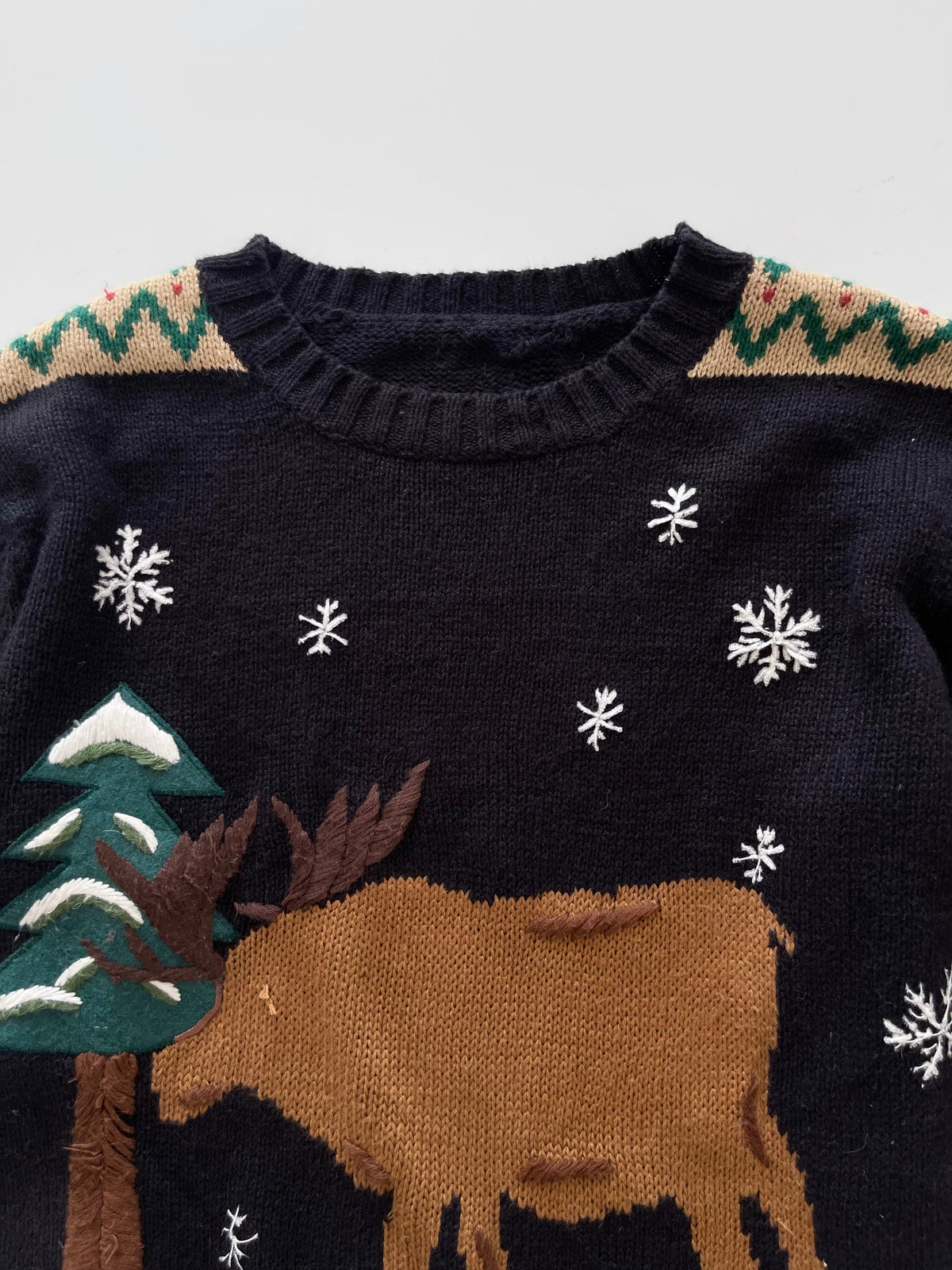 Embroidered Christmas Sweater-Bust 42