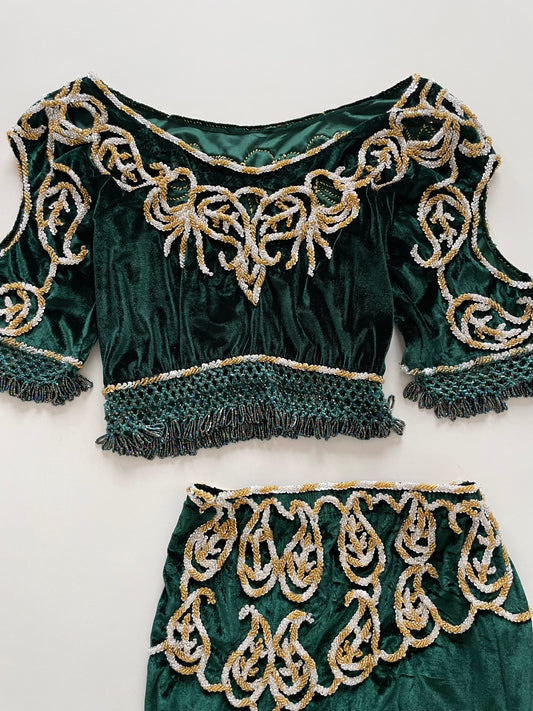 Heavily Embroidered Vintage Set Top-Bust 40 Waist-32 to 36