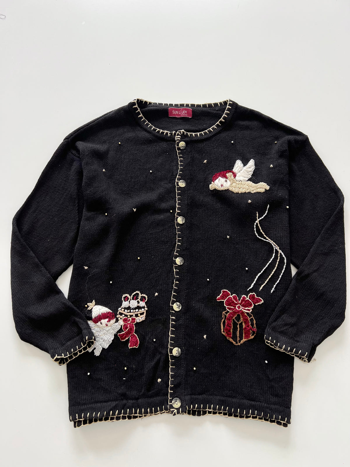Sunli Joy Embroidered Christmas Cardigan Sweater-Bust 56