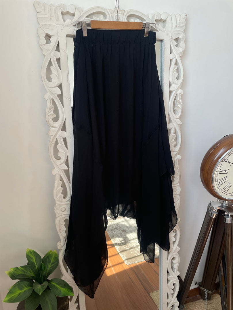 Asymmetric Black Skirt-Waist 30 to 36