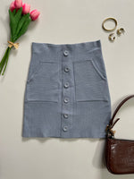 Load image into Gallery viewer, Edin Burgh Misty Blue Tweed Skirt (With Pockets)- Waist 28 to 30
