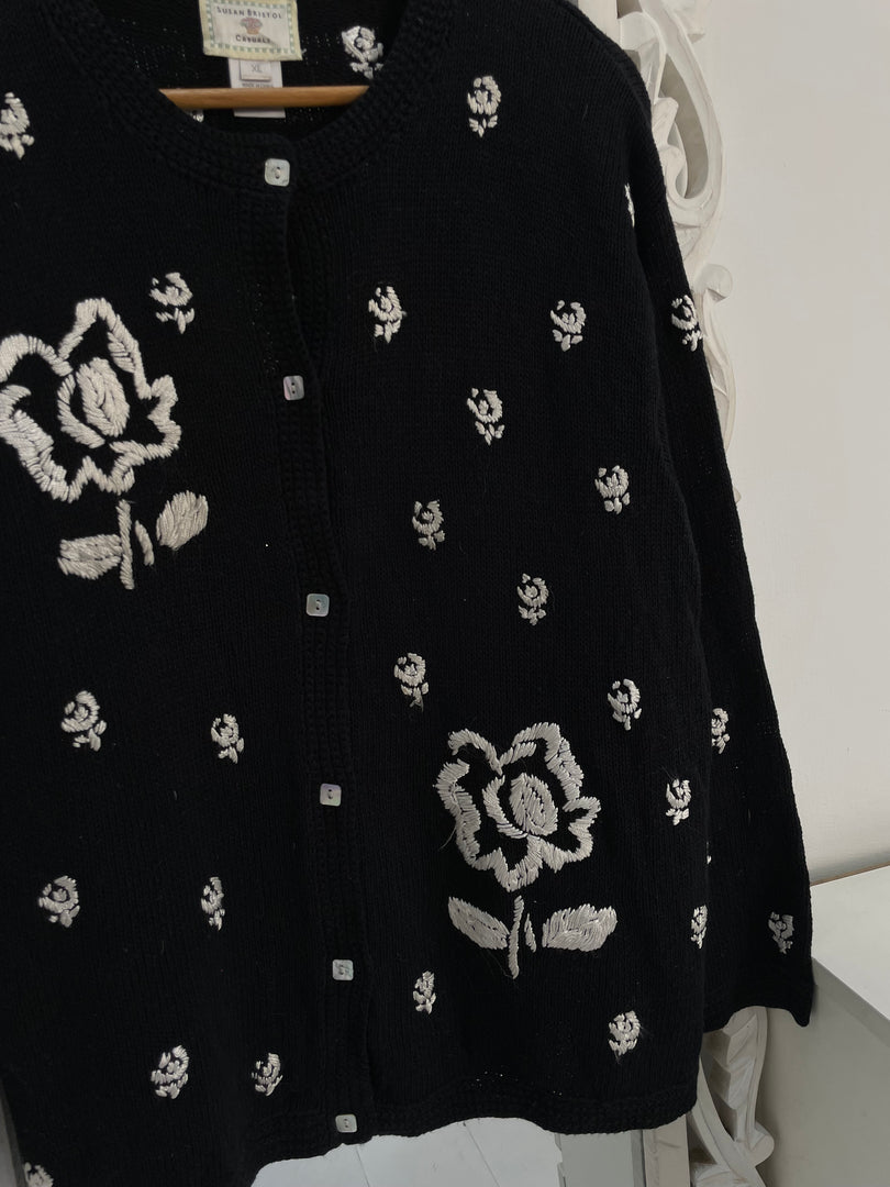 Susan Bristol Embroidered Vintage Sweater-Bust 44