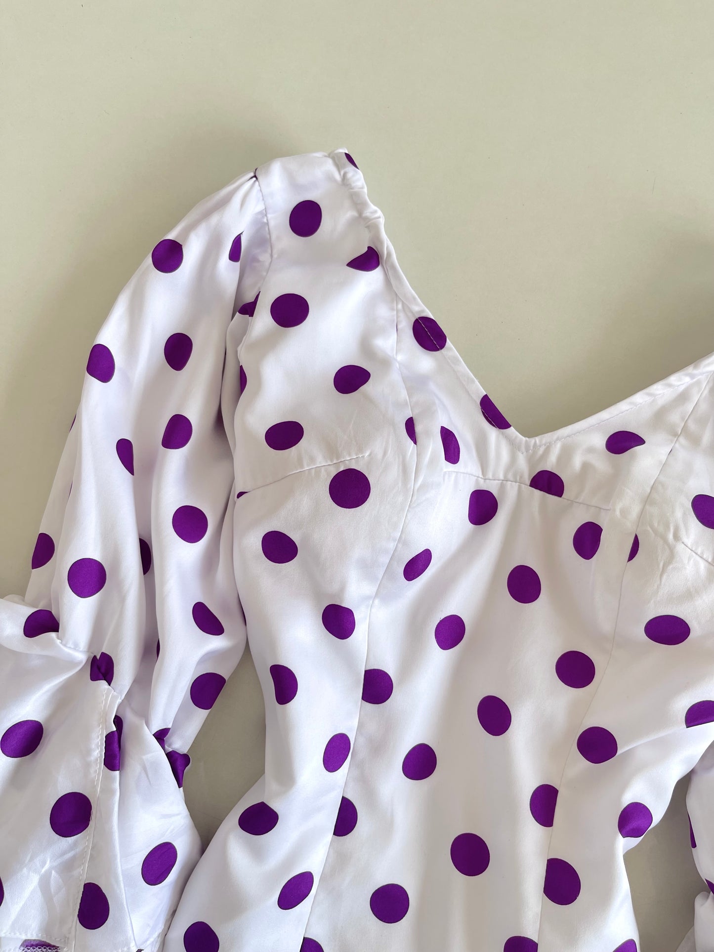 Polka Dot Satin Vintage Top-Bust 36