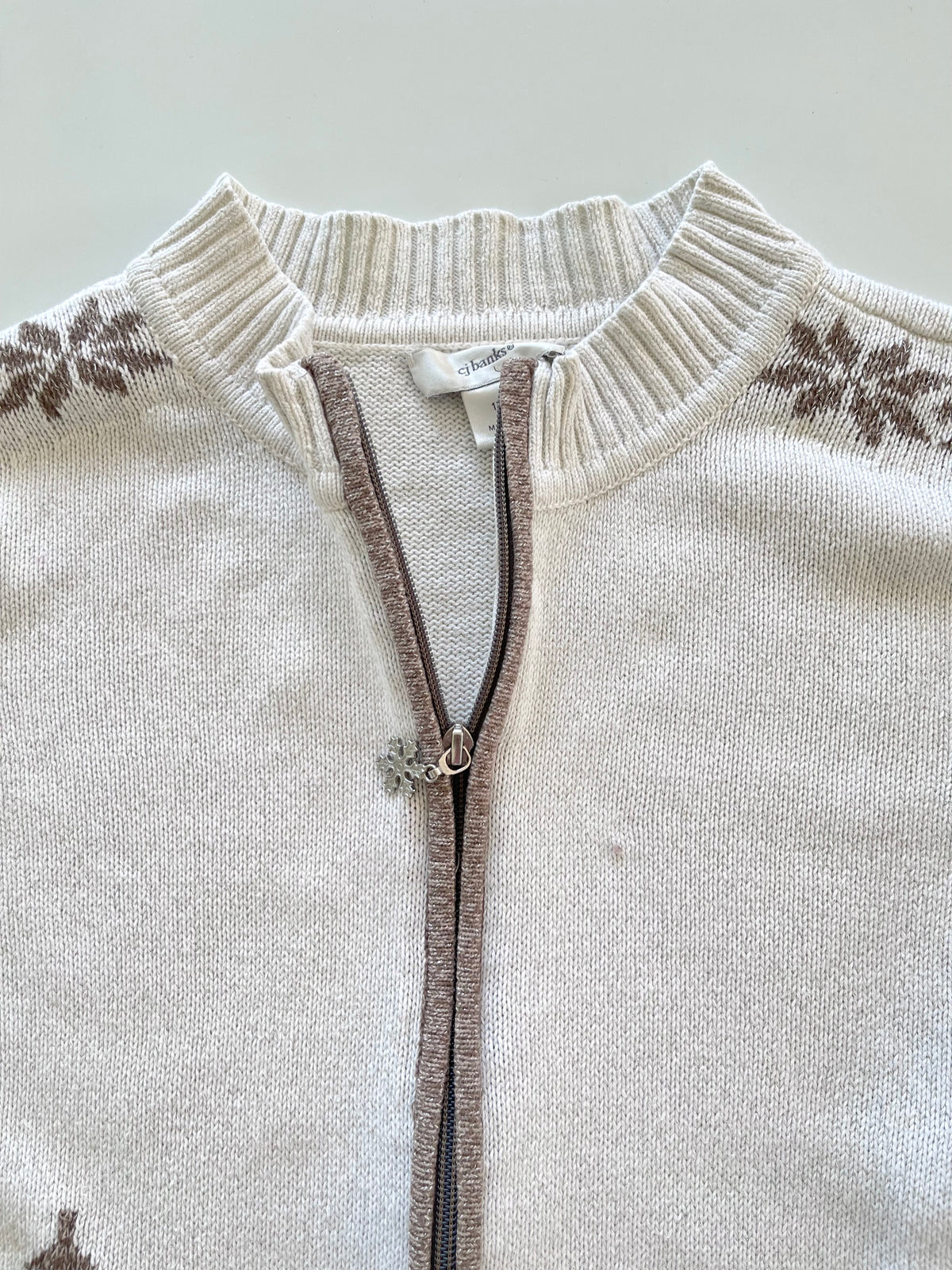 Cj Banks Christmas Embroidered Zipper Sweater-Bust 48