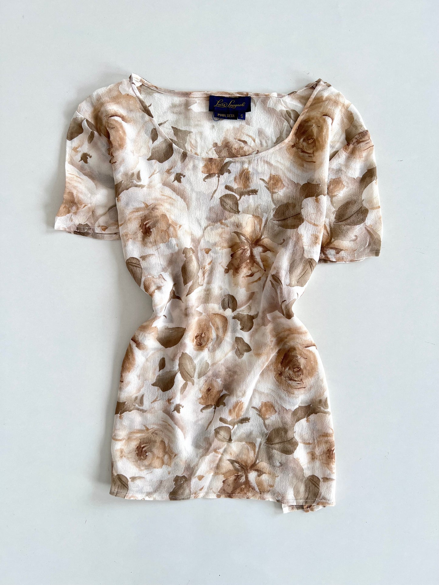 Luisa Ragnoli Sheer Pure Silk Top-Bust 38