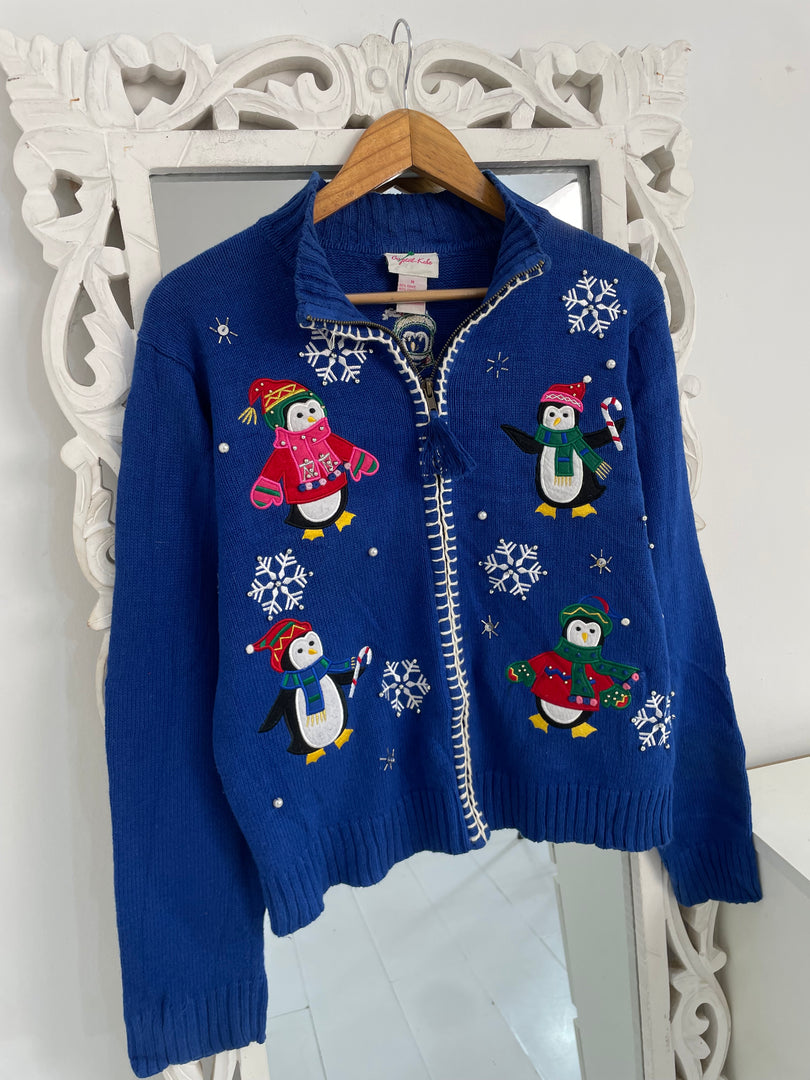 Crystal Kobe Embroidered Christmas Sweater-Bust 40